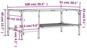 Tavolino Salotto Ripiano Rovere Sonoma 100x51x40cm Multistrato