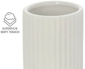 Set accessori bagno 2 pezzi in ceramica bianco soft touch Spring