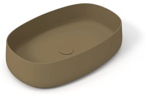 Lavabo da appoggio OLYMPIA CERAMICA ovale piletta non inclusa in ceramica L 60 x H 15 x P 40 cm marrone piletta non inclusa