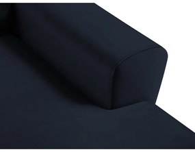 Divano angolare blu scuro allungabile e con contenitore (con penisola a destra/con chaise lounge) con rivestimento in velluto Kyoto – Cosmopolitan Design