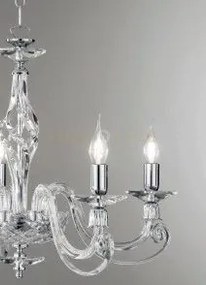 Lampadario 1306 8 luci trasparente e cromo attacco e14 d.84cm