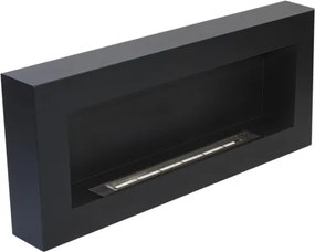 Camino a bioetanolo biocamino da parete Siena Nero L 90 x P 12 x H 40