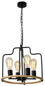 Lampadario a catena DATUS 4xE27/40W/230V nero/marrone