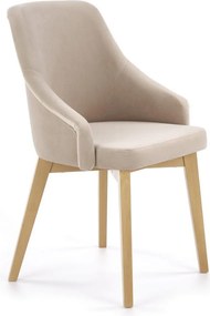 Sedia Toledo 2 in velluto beige/miele Solo 252