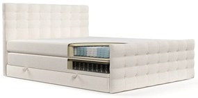 Letto boxspring crema con spazio contenitivo 200x200 cm Blend - Maison de Rêve