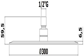 Paffoni Jamaica Soffione 30 cm tondo ultrapiatto Con Snodo Cromo