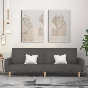 Divano Letto A 2 Posti Grigio Scuro İn Tessuto /