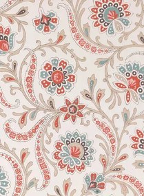 Nina Campbell Carta da parati Bavilles - Red/ Teal /Taupe