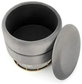 Pouf MINTY Ø 37 cm grigio/oro