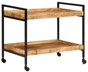 Carrello Da Cucina 80x55x70 Cm Legno Massello Di Mango Grezzo /