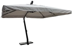 Ombrellone a palo laterale antracite Creta con telo rettangolare tortora L 300 x P 400 x H 320 cm