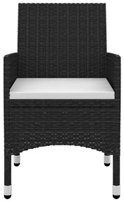 Set da pranzo per giardino 5 pz con cuscini polyrattan e vetro