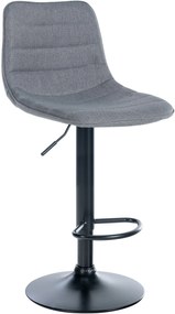 Sgabello Da Bar Regolabıle Con Rıvestımento In Tessuto / Grau / Schwarz