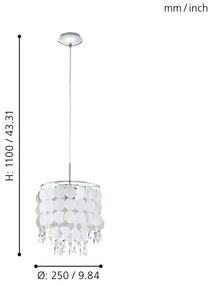 Eglo 93092 - Lampadario FEDRA 2 1xE27/60W/230V