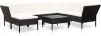 Set Divani da Giardino 8 pz con Cuscini in Polyrattan Nero cod mxl 38585