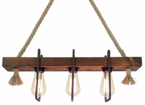 Lampadario a sospensione con cavo KUTUK 3xE27/40W/230V in pino