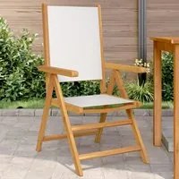 Sedie Giardino 2pz Bianco Crema Legno Massello Acacia e Tessuto 367657