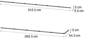 Sistema di illuminazione a binario moderno bianco monofase 300 cm - Iconic