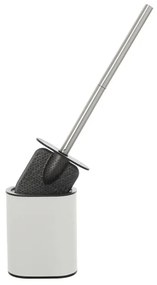 Portascopino bianco a parete o in appoggio con spatola in silicone