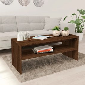Tavolino salotto rovere marrone 100x40x40 cm legno multistrato