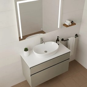 Mobile da bagno sospeso sotto lavabo Fusion L100 H60 P45 cm nocciola, 2 cassetti