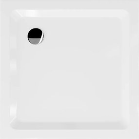 Mexen Flat piatto doccia quadrato slim 80 x 80 cm, bianco, sifone cromato - 40108080