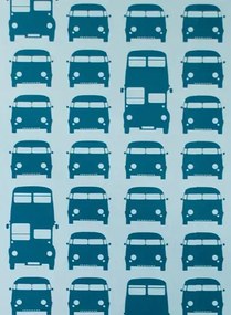 Ferm Living Carta da parati rush hour - Petrol Blue