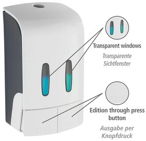 Dispenser di sapone in plastica bianco da parete 0,96 l Tartas - Wenko