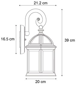 Lampada da parete da esterno classica verde antico IP44 - Glasgow