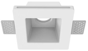 Portafaretto GU10 e MR16 in Gesso Pitturabile Quadrato Ø120x120 mm Materiale Gesso