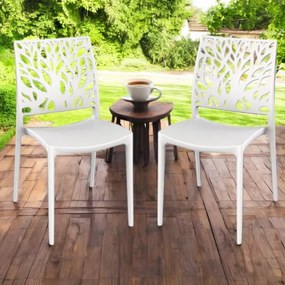 Sedia per interno o esterno impilabile Bianco - ALEA 2 sedie