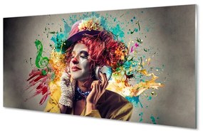 Quadro in vetro Appunti di pittura per clown 100x50 cm