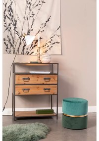 Poggiapiedi verde/turchese con rivestimento in velluto Bubbly – White Label