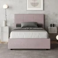 Letto imbottito 1 piazza e mezza 120x190 cm Mika - Contenitore