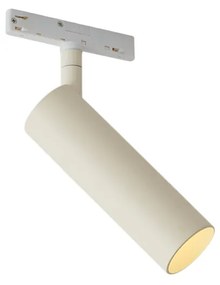 Faretto moderno beige e bianco per sistema a binario monofase GU10 35mm - Slimline Uzzy