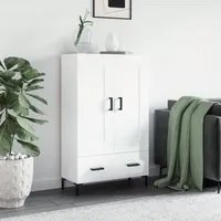 Credenza Bianco Lucido 69,5x31x115 cm in Legno Multistrato 830326