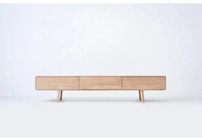 Cassettiera TV in rovere massiccio con 3 cassetti Fawn - Gazzda