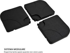 Base per Ombrellone da Giardino 60 Kg a Croce in Plastica 50x50x7.5 cm...