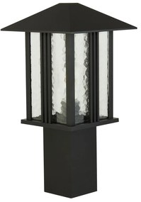 Paletto Contemporaneo Venezia Alluminio Nero Vetro Trasparente 1 Luce E27 45Cm