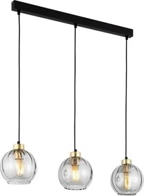 Lampadario LED sospeso su cavo DEVI 3xE27/15W/230V nero/fumé
