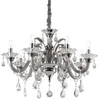 Lampadario Classico Colossal Metallo-Cristallo Trasparente 8 Luci E14