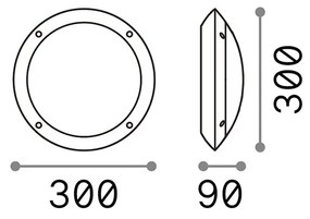 Applique Moderna Polar-1 Materie Plastiche Bianco 1 Luce E27