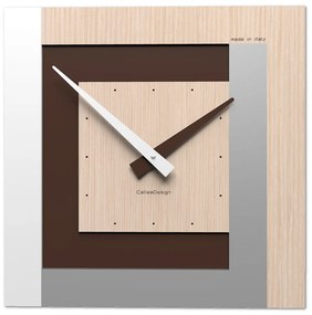 CalleaDesign Clock40 orologio da parete – rovere sbiancato cm 40 x 40