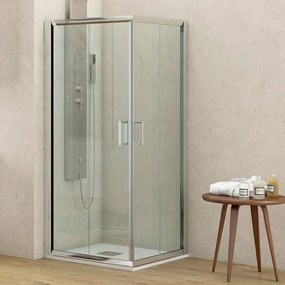 Kamalu - box doccia dimensioni 100x90 vetro trasparente altezza 180cm k410