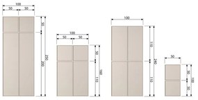 Armadio modulare in legno di pino crema 100x50 cm Daily - vtwonen