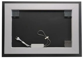 Specchiera LED 100x70 reversibile con retroilluminazione interna e telaio bianco
