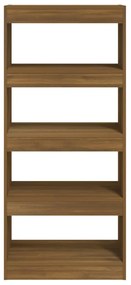 Libreria/divisorio rovere marrone 60x30x135cm legno multistrato