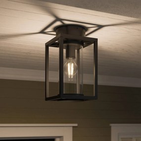 Lucande Plafoniera da esterno Ferda, 29 cm, antracite, IP44 Ferda Lucande, dimmerabile, Nero, Alluminio, Moderno, Plafoniera