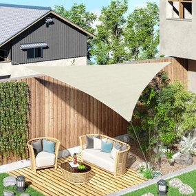 Tenda Vela da Giardino Triangolare in HDPE Crema 5x5x5m...