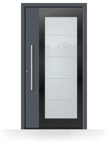 Portoncini in alluminio, grigio antracite RAL 7016, 950 x 2050 mm, isolamento termico, Schüco, modello Forlì, configura individualmente